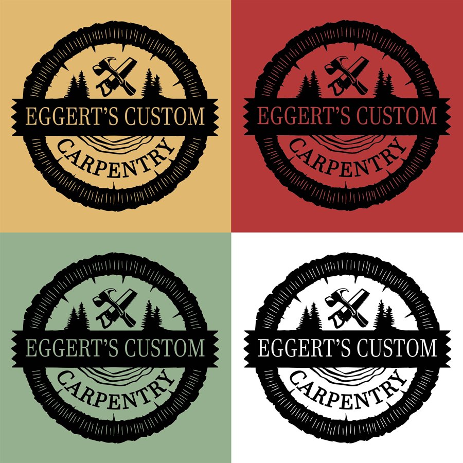 Eggert's Custom Carpentry multi-color logo concepts
